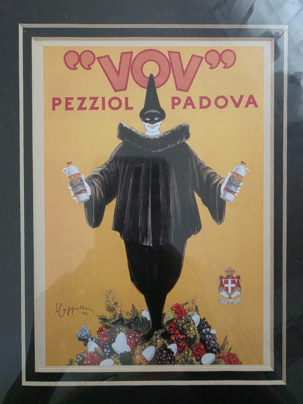Pezziol Padova VOV Vintage-Style Wall Art Print in Yellow and Black